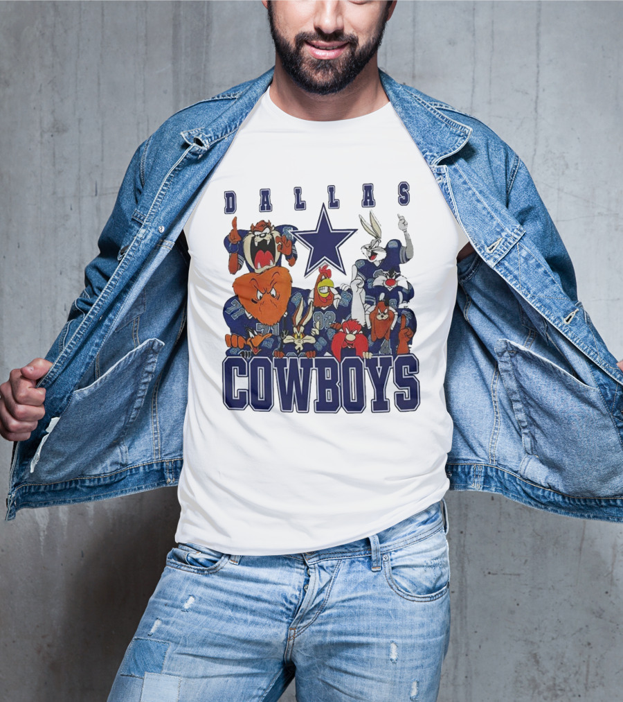 Dallas Cowboys Looney Tunes Characters NFL Football Team Fan T-Shirt