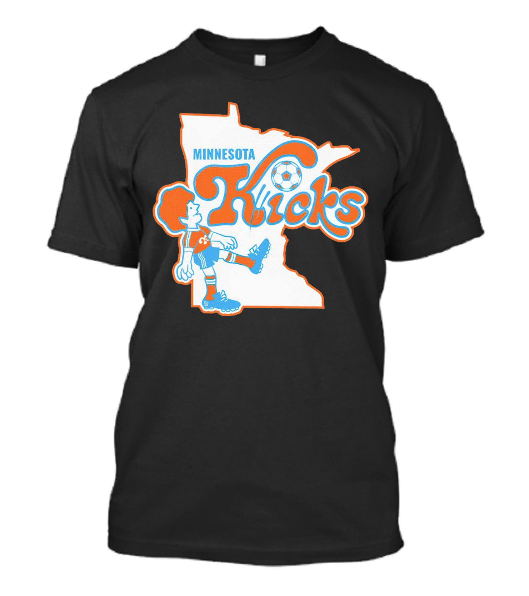 Minnesota Kicks Soccer Player In State Outline T-Shirt