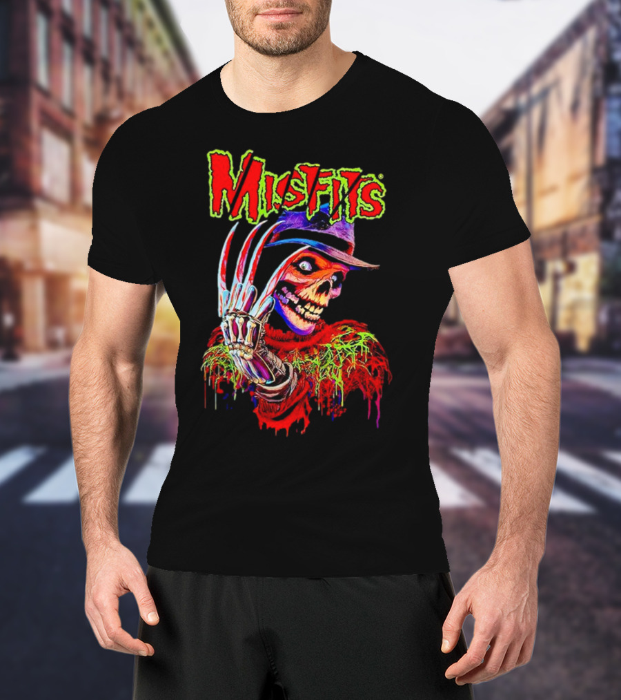 Misfits Skull Halloween Freddy Krueger Inspired T-Shirt