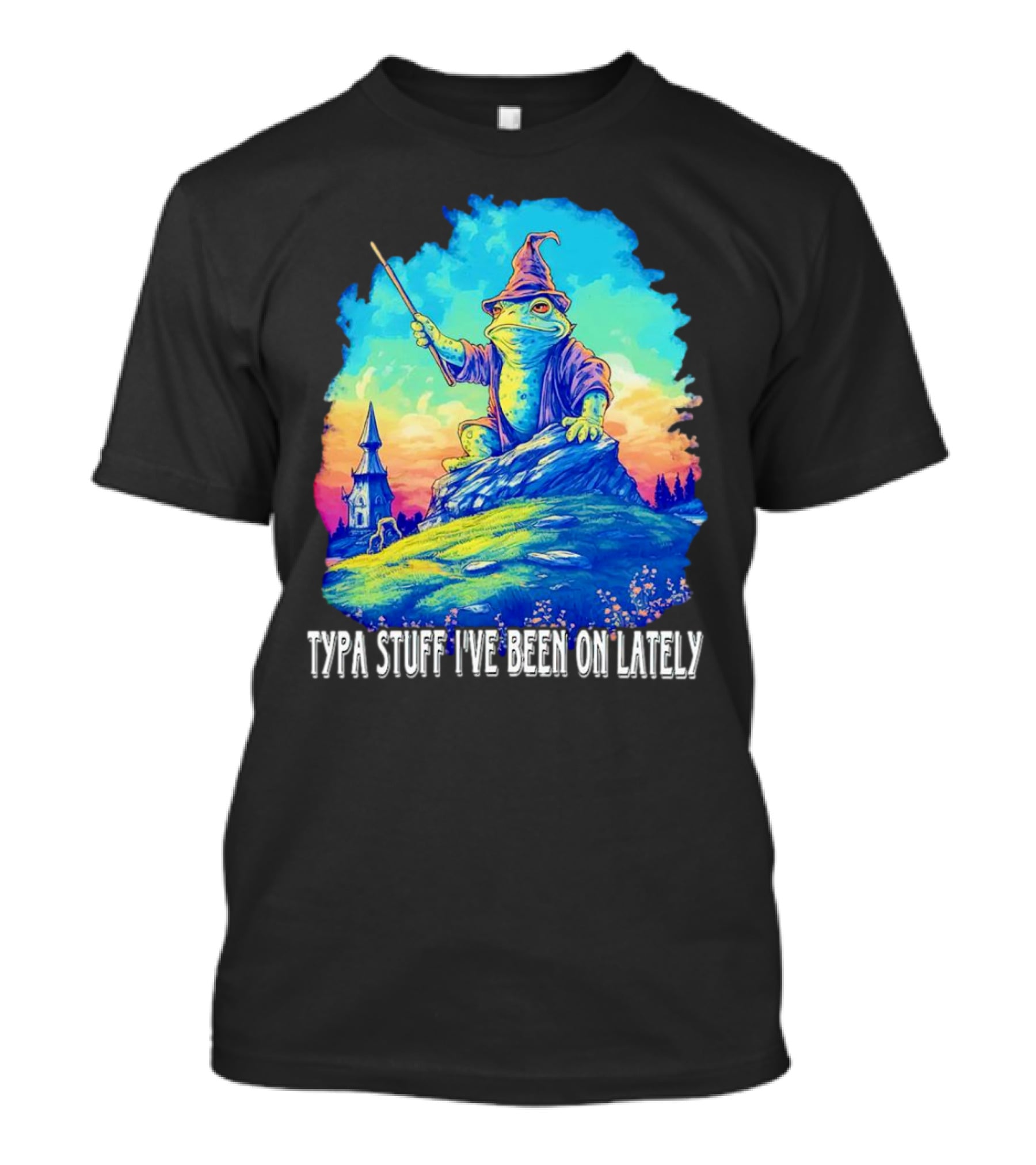 Typa Stuff I've Been On Lately Wizard Frog Fantasy Scene T-Shirt