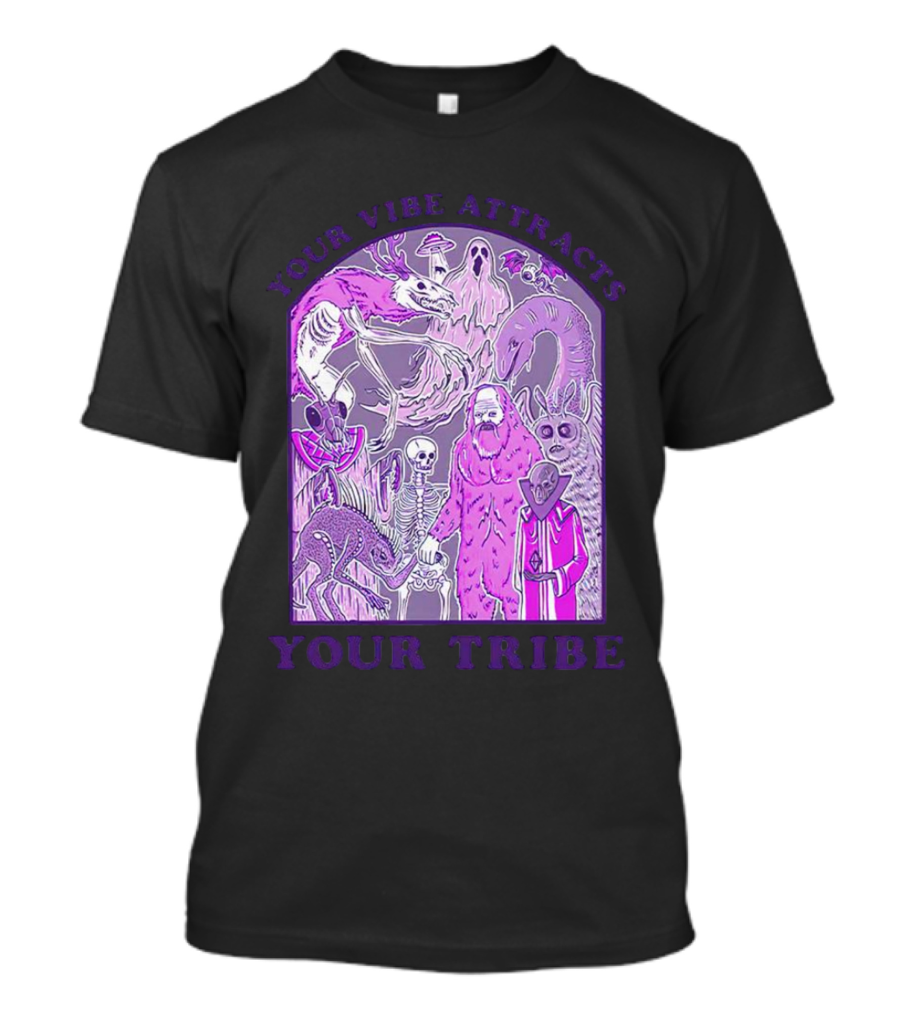Your Vibe Attracts Your Tribe Violet Creatures And Spirits T-Shirt
