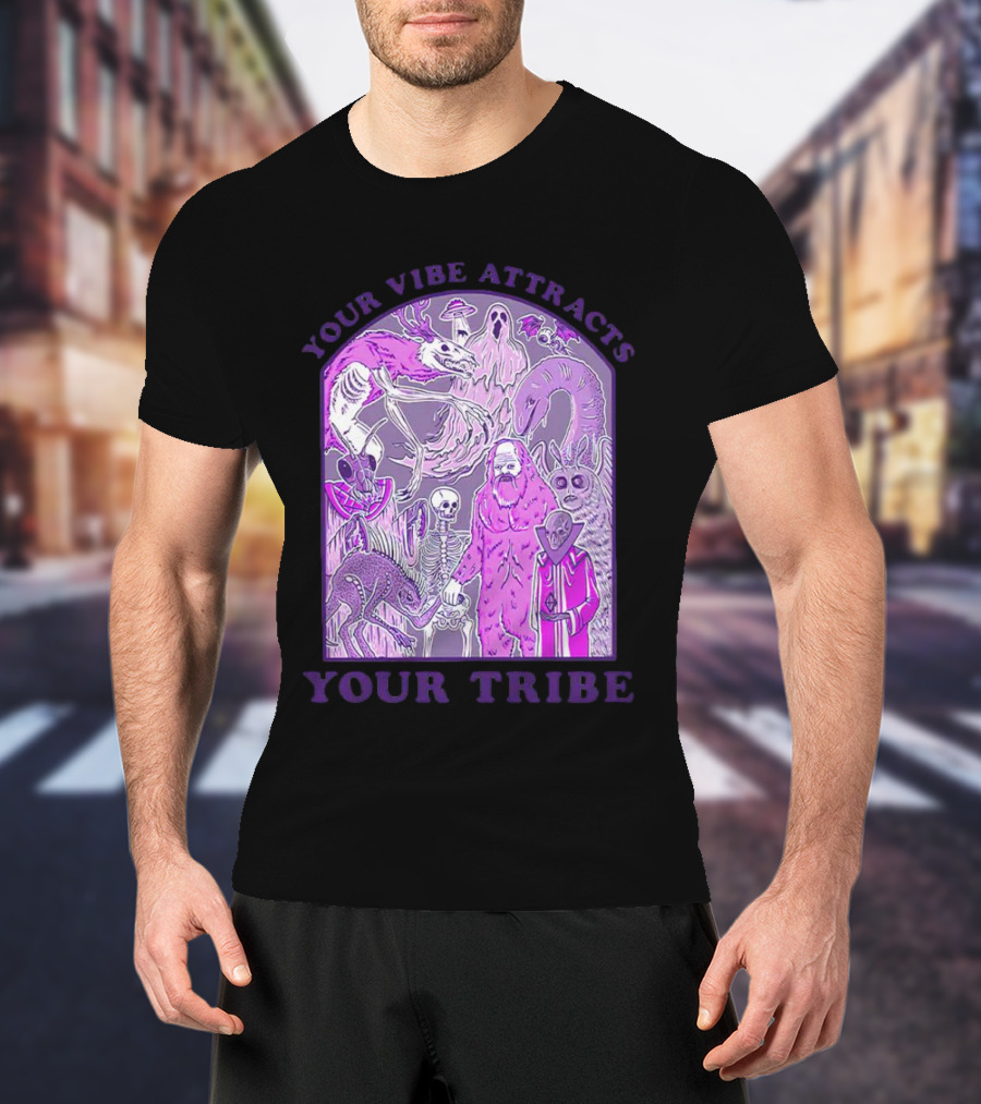 Your Vibe Attracts Your Tribe Violet Creatures And Spirits T-Shirt