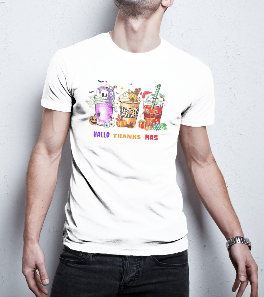 Coffee Halloween Thanksgiving Christmas Hallo Thanks Mas T-Shirt