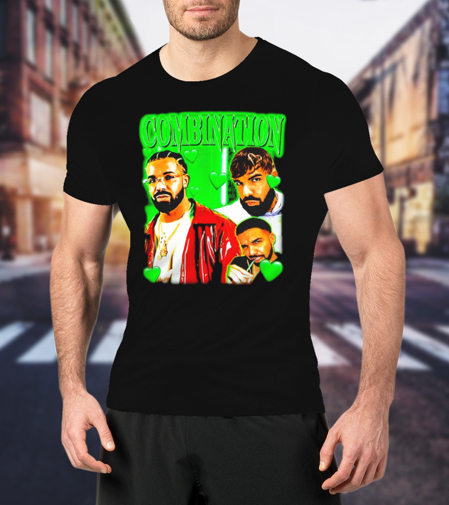 Combination Drake Green Hearts Trio T-Shirt