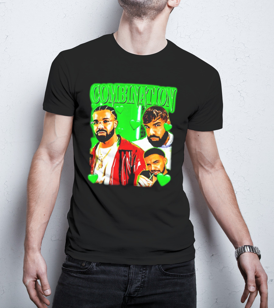 Combination Drake Green Hearts Trio T-Shirt