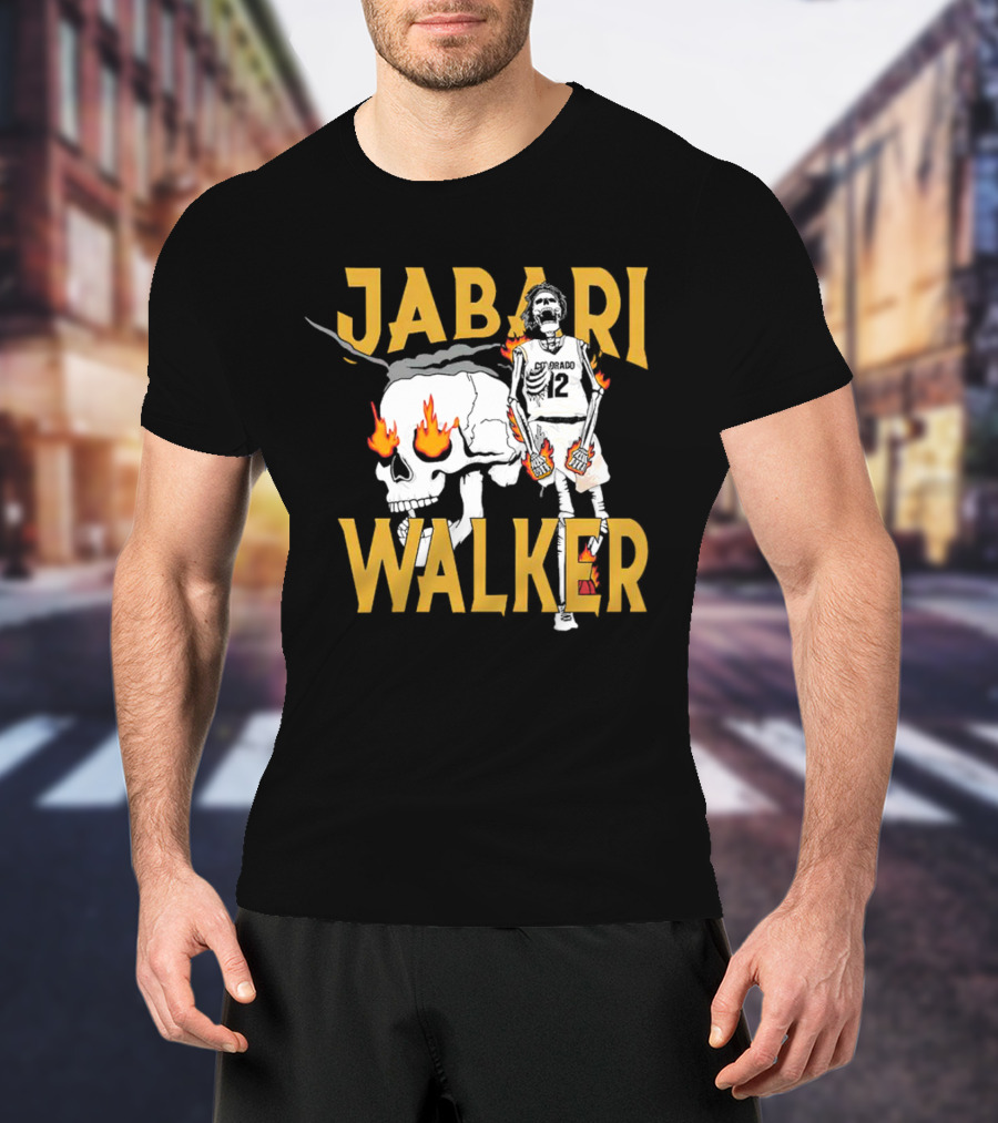Jabari Walker Colorado Basketball Skull And Flames T-Shirt