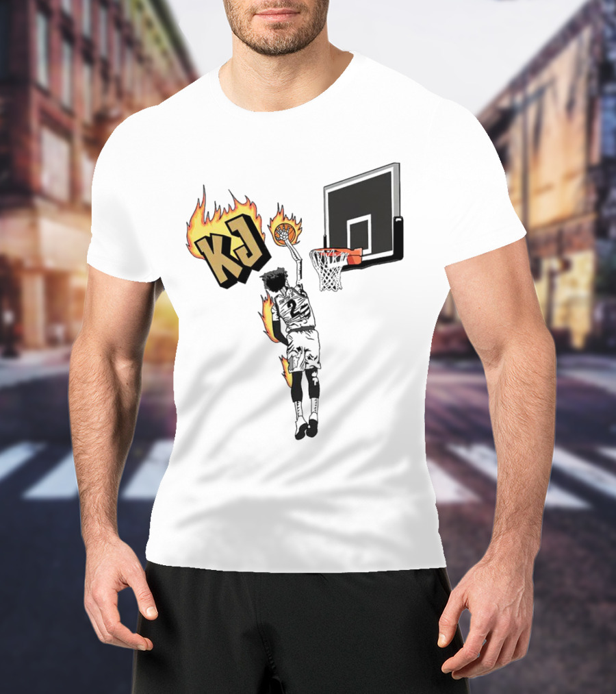 KJ Simpson Jr. Basketball Dunk Colorado Buffaloes Flame T-Shirt
