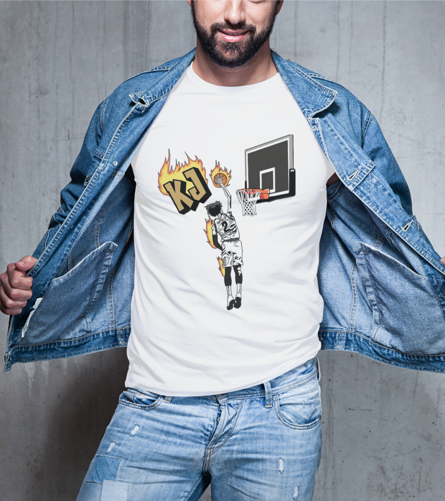 KJ Simpson Jr. Basketball Dunk Colorado Buffaloes Flame T-Shirt