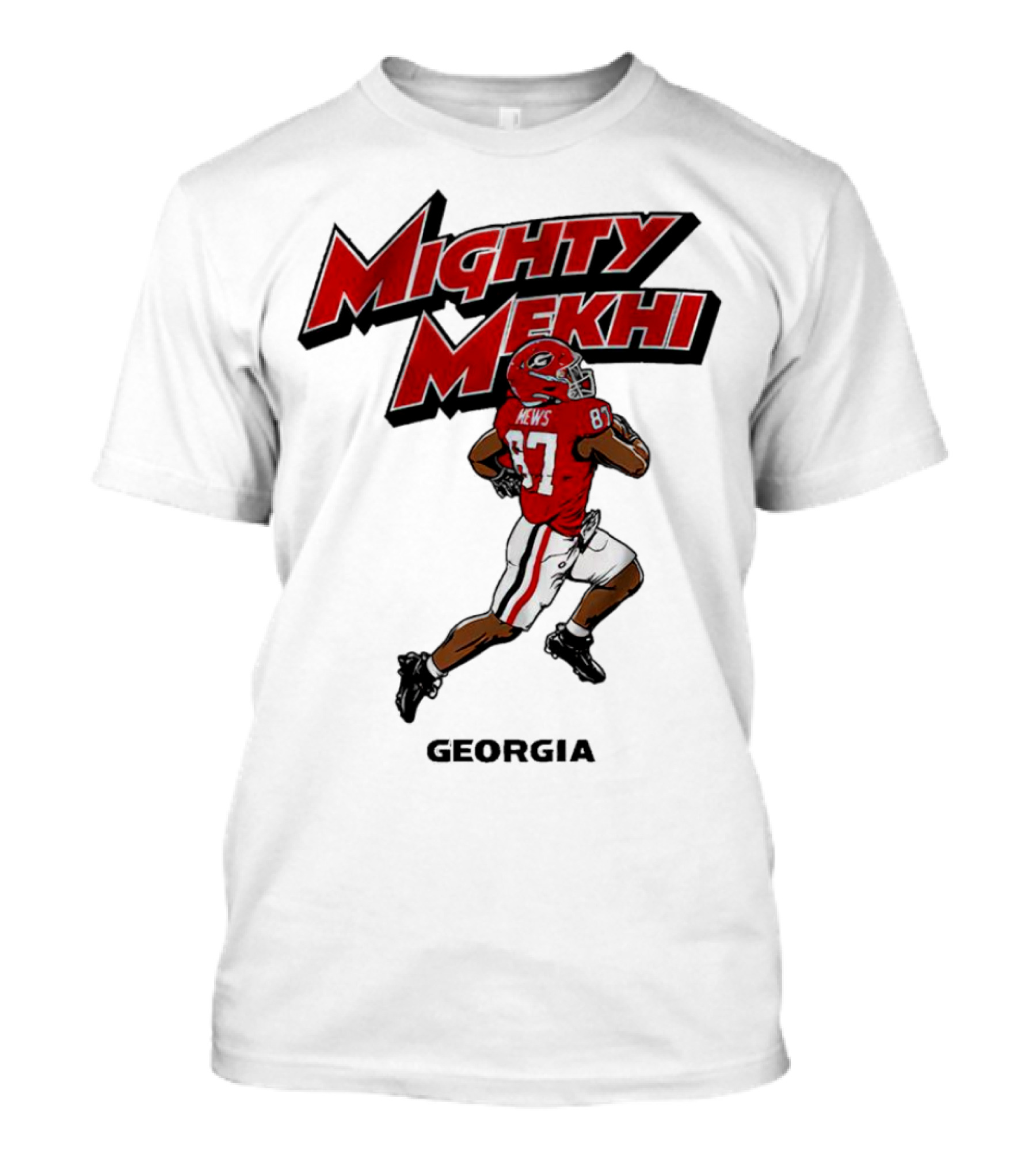 Mighty Mekhi Mews 87 Georgia Bulldogs T-Shirt