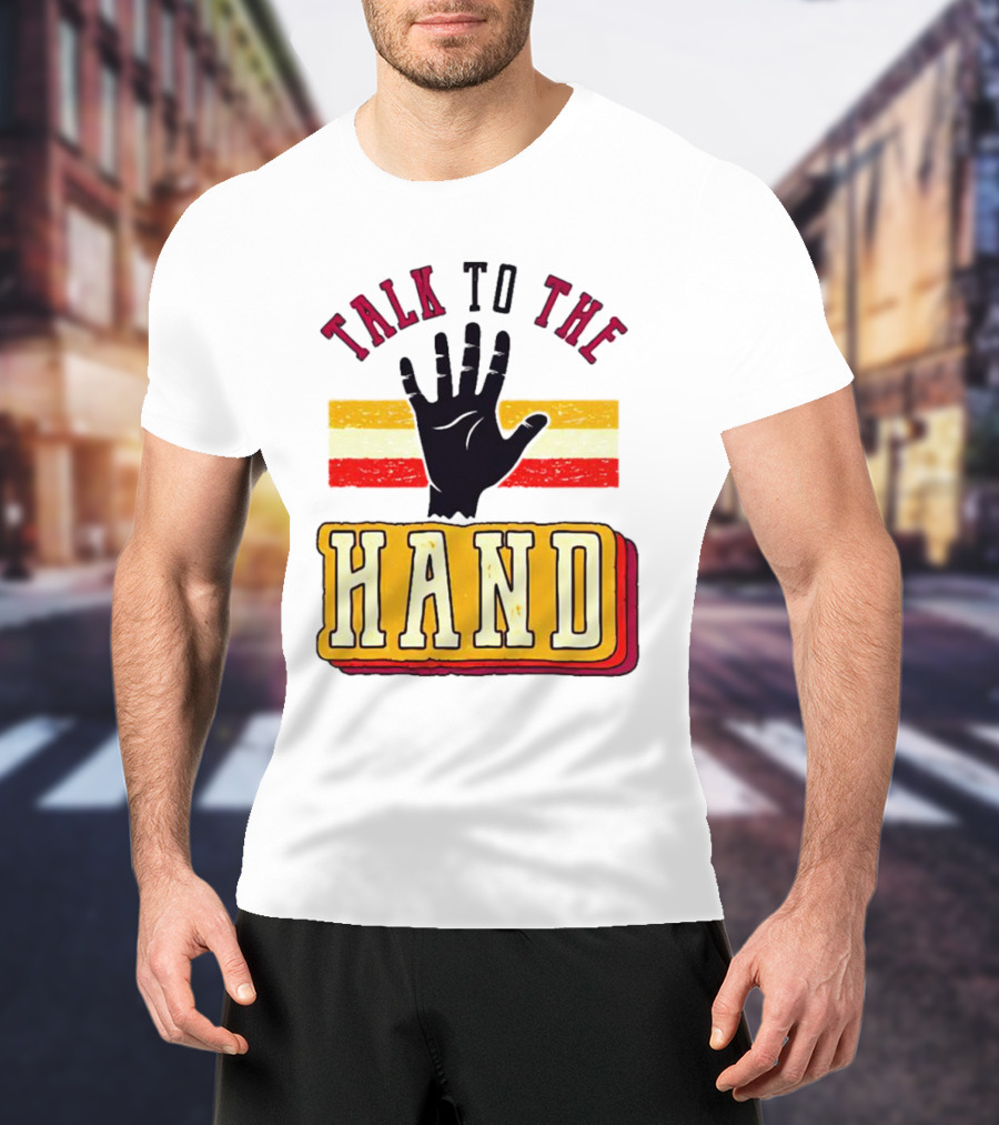 TALK TO THE HAND Retro Stripes T-Shirt
