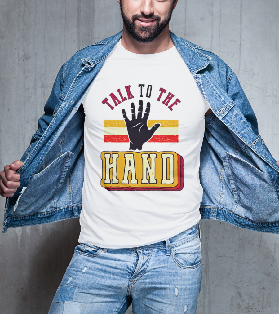TALK TO THE HAND Retro Stripes T-Shirt