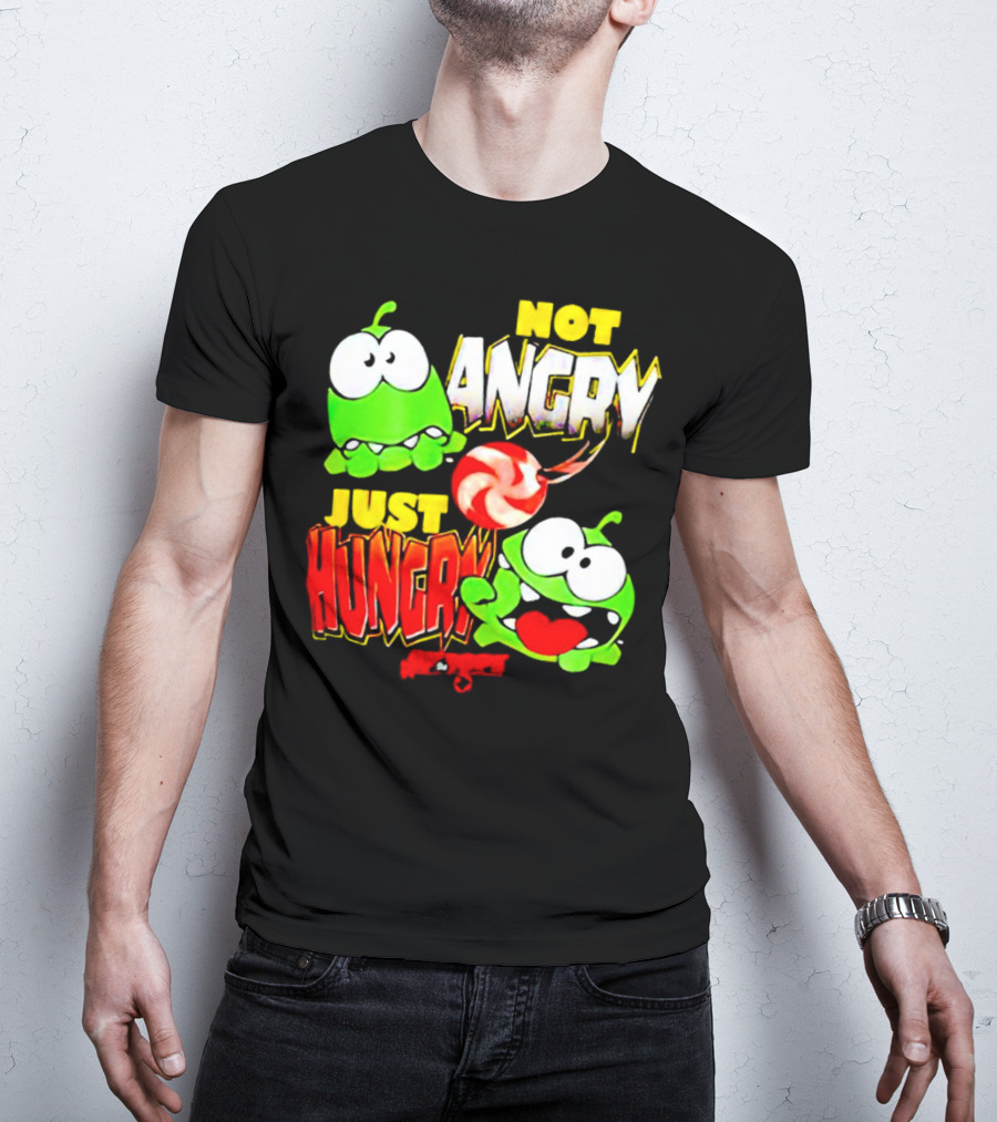 Om Nom Not Angry Just Hungry Cut The Rope Candy Craving T-Shirt