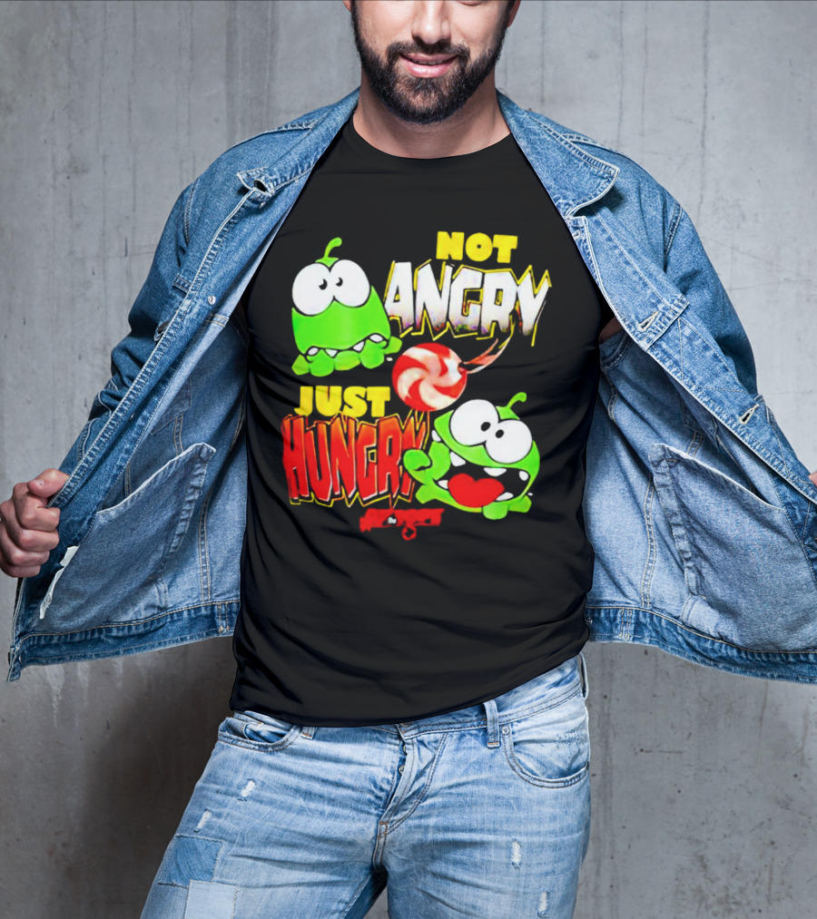 Om Nom Not Angry Just Hungry Cut The Rope Candy Craving T-Shirt