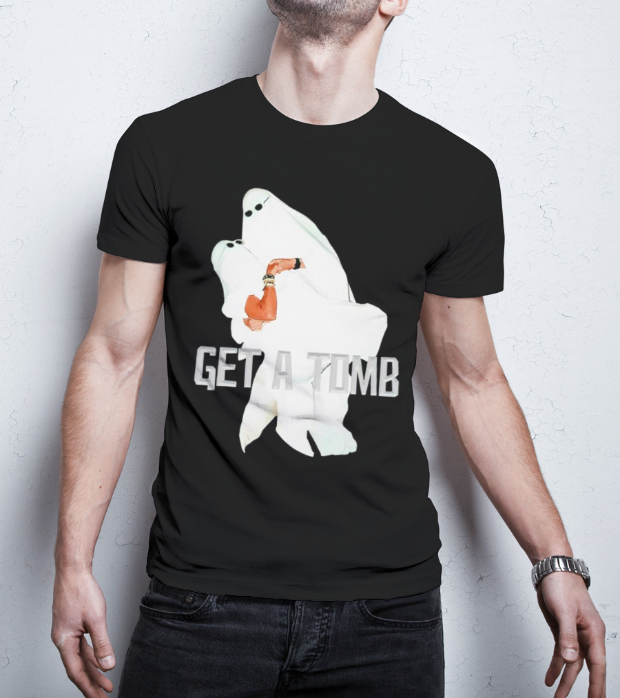 GET A TOMB Ghosts Carrying Figure Halloween Humor T-Shirt