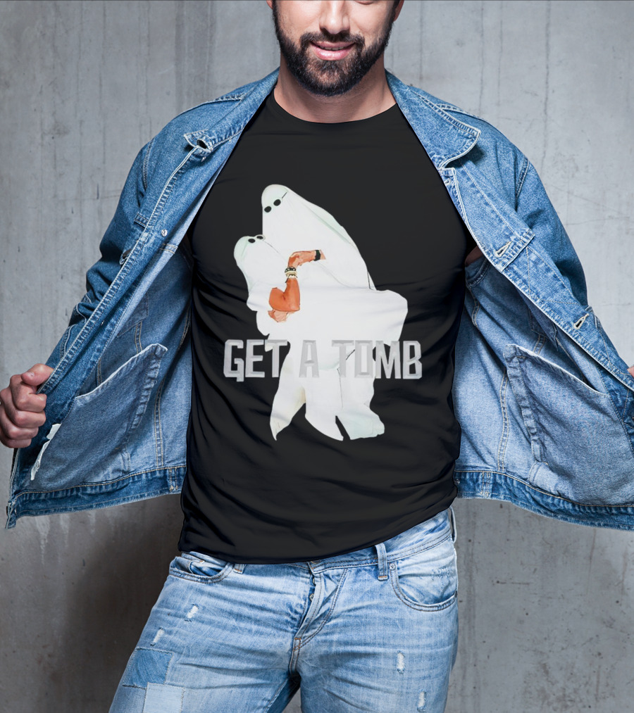 GET A TOMB Ghosts Carrying Figure Halloween Humor T-Shirt