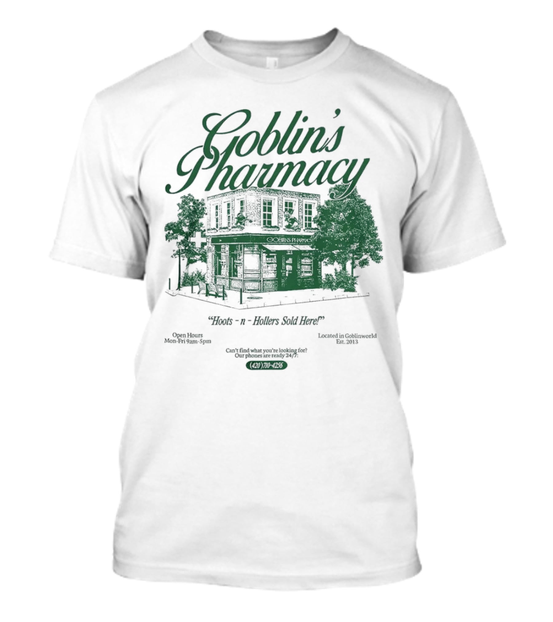 Goblin’s Pharmacy Hocus-n-Hollers Sold Here Since 1921 T-Shirt