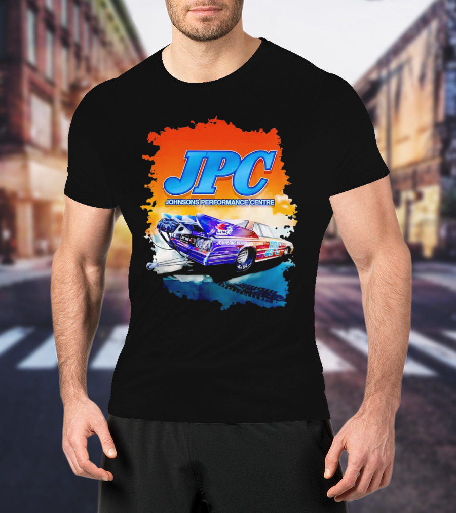 JPC Johnson’s Performance Centre Racing Car And Tire Marks T-Shirt