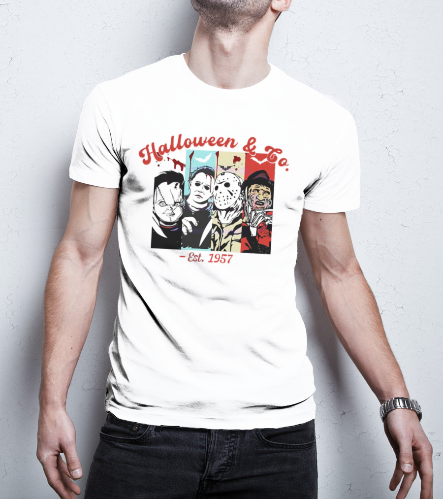 Halloween And Co. Est. 1957 Scary Movie Character Vibes T-Shirt