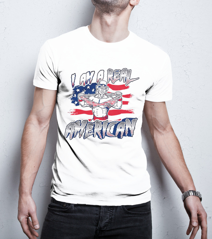 I Am A Real American Uncle Sam Flag T-Shirt
