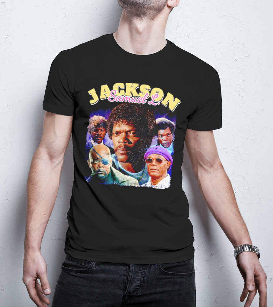 Jackson Samuel L Vintage Style Iconic Characters T-Shirt