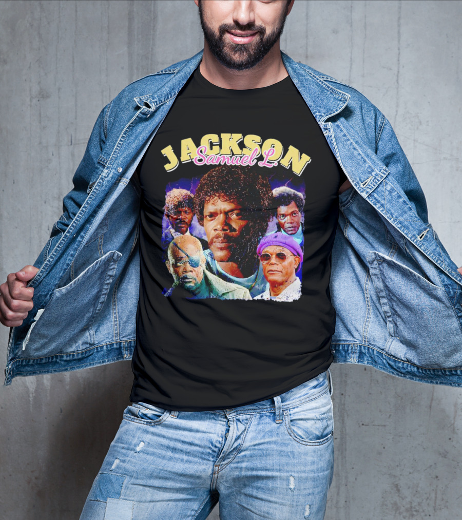 Jackson Samuel L Vintage Style Iconic Characters T-Shirt