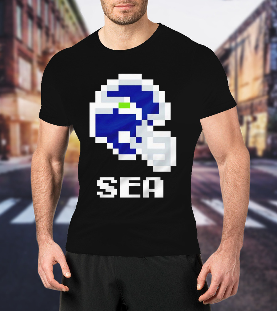 Seahawks Helmet SEA Pixel T-Shirt