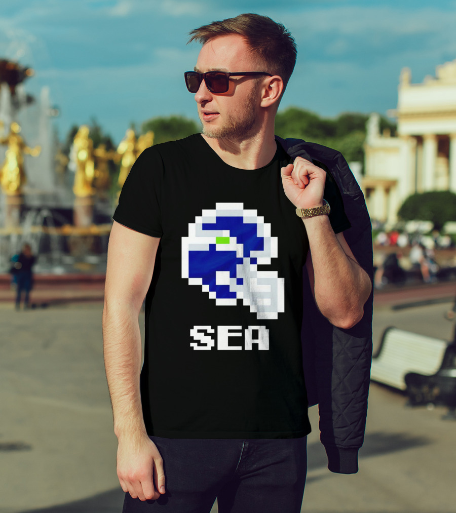 Seahawks Helmet SEA Pixel T-Shirt