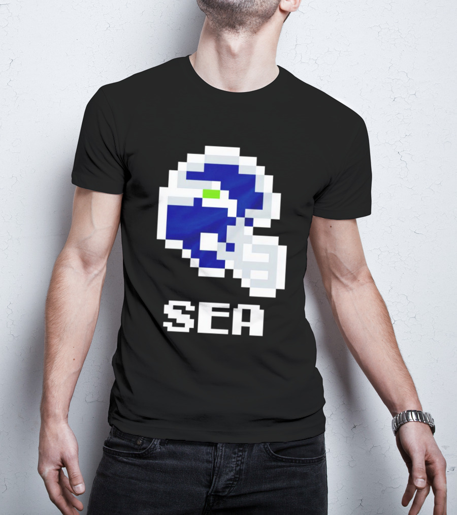 Seahawks Helmet SEA Pixel T-Shirt