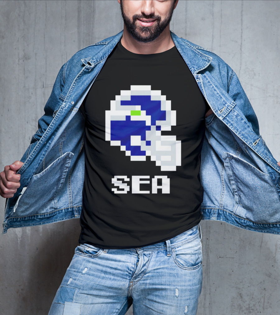Seahawks Helmet SEA Pixel T-Shirt