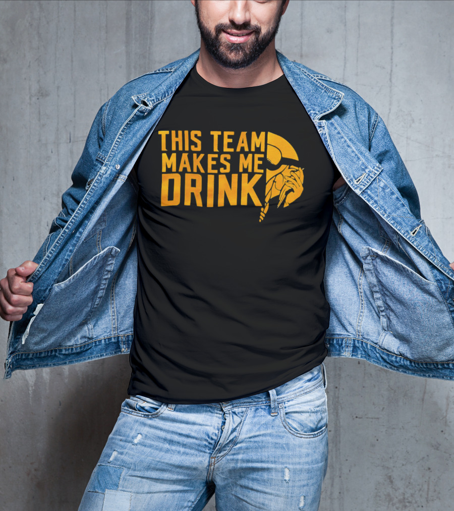 Minnesota Vikings This Team Makes Me Drink Viking Helmet T-Shirt