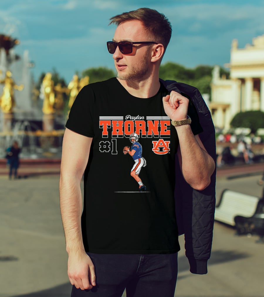 Payton Thorne #1 Auburn Tigers NCAA Football Caricature T-Shirt