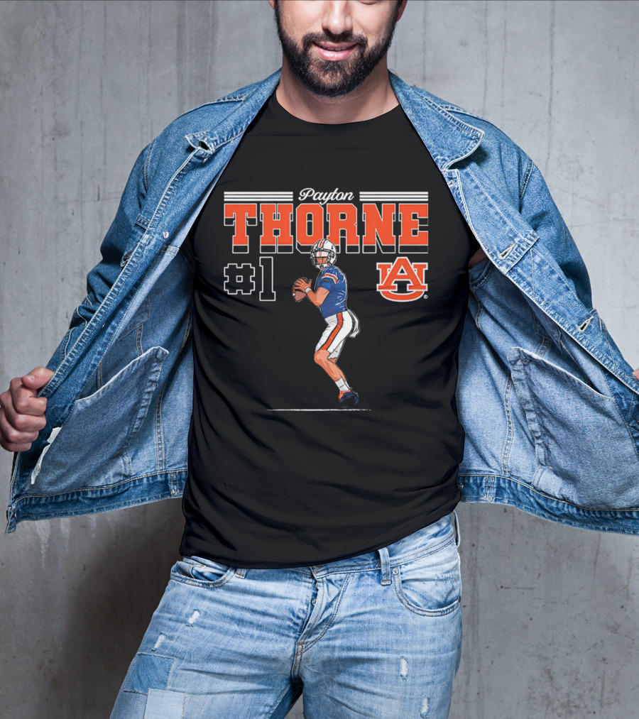 Payton Thorne #1 Auburn Tigers NCAA Football Caricature T-Shirt