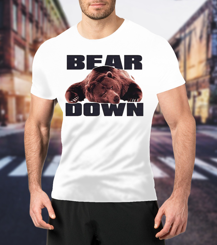 Bear Down Lazy Bear Image T-Shirt