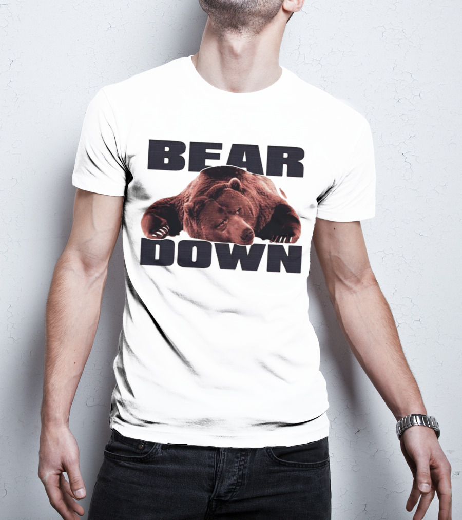 Bear Down Lazy Bear Image T-Shirt