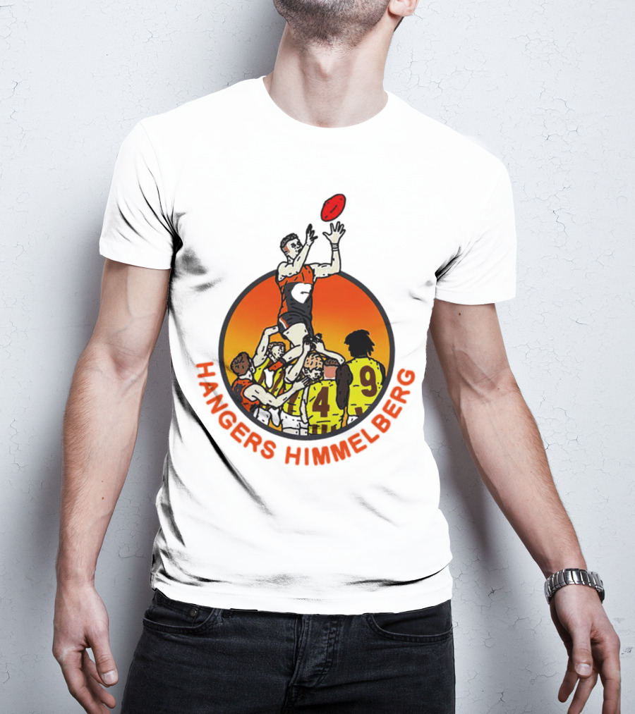 Hangers Himmelberg AFL Marking Victory Sunset Football Scene T-Shirt