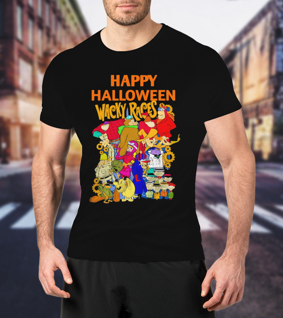 Happy Halloween Wacky Races Characters T-Shirt