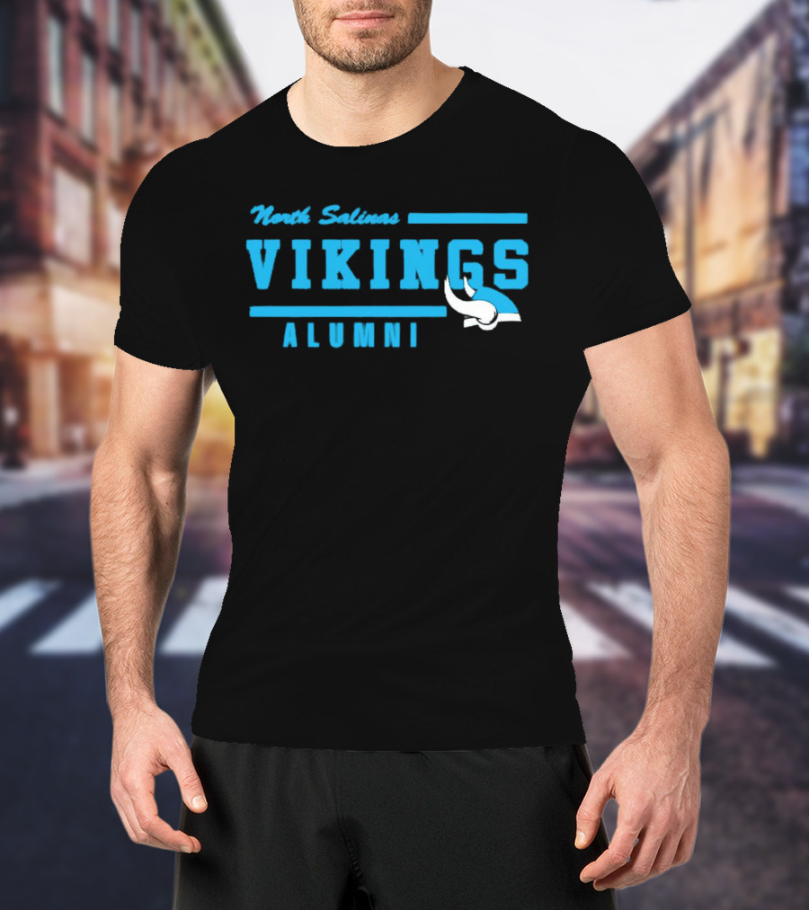 North Salinas Vikings Alumni Blue Viking Helmet T-Shirt
