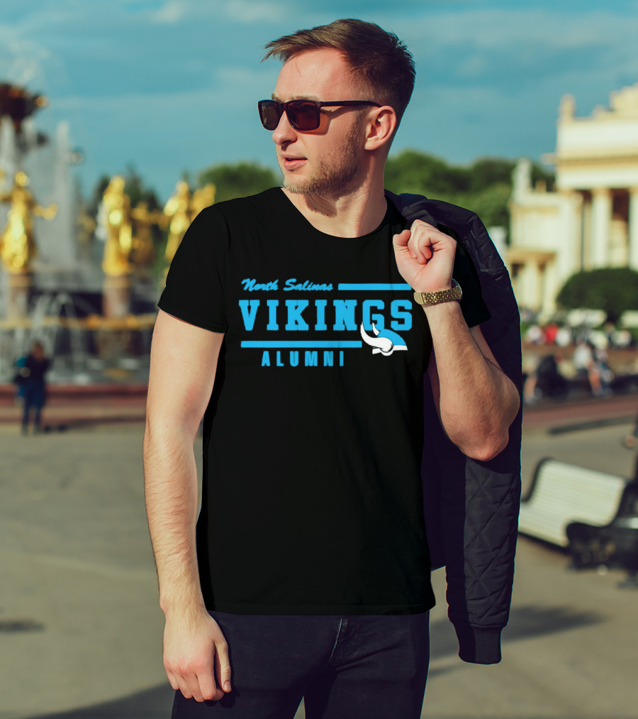 North Salinas Vikings Alumni Blue Viking Helmet T-Shirt