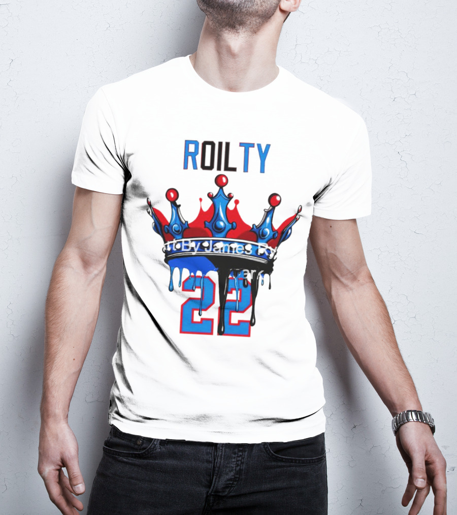 ROILTY 22 Crown Red Blue Dripping T-Shirt