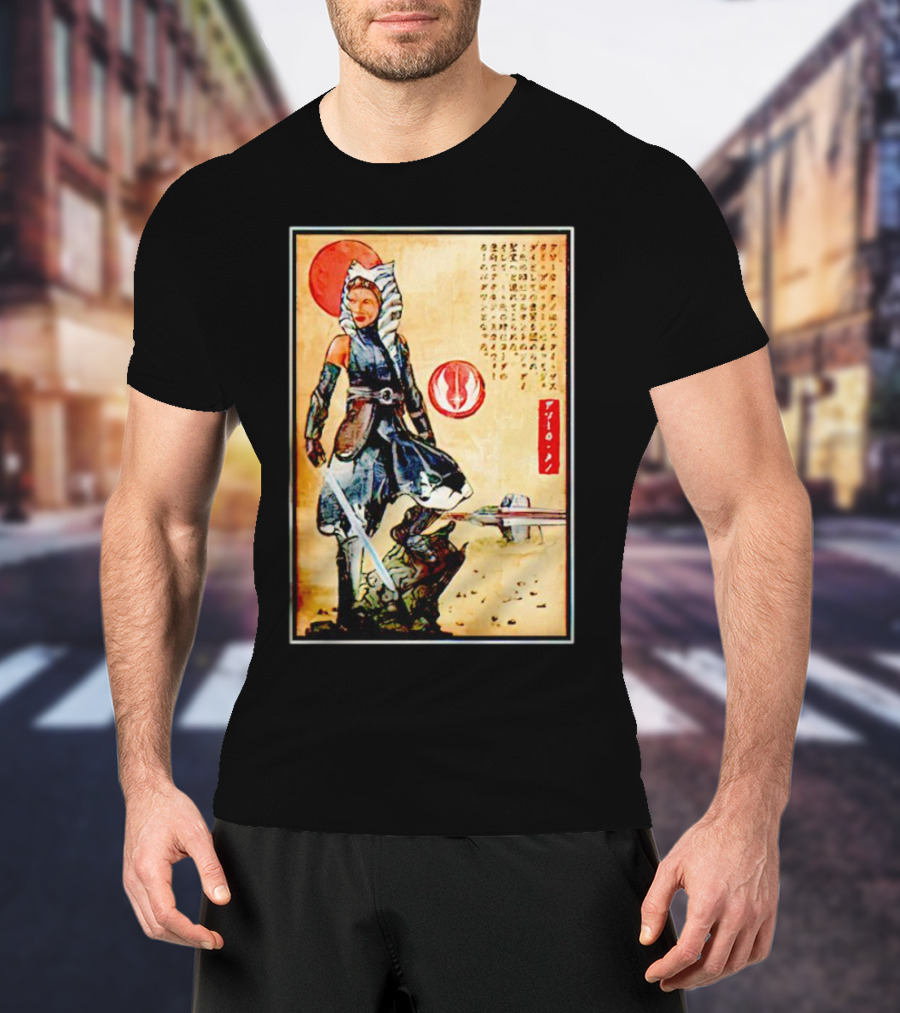 The Way Of Fulcrum Ahsoka Tano Jedi Order Katana Japanese Style Set Neon Fitted_m22f16 T-Shirt