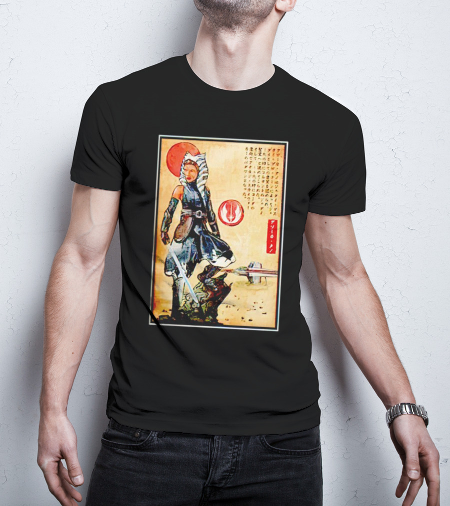 The Way Of Fulcrum Ahsoka Tano Jedi Order Katana Japanese Style Set Neon Fitted_m22f16 T-Shirt