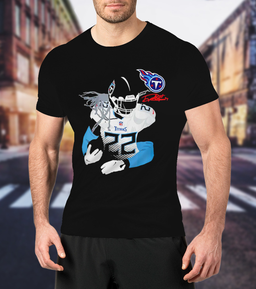 Derrick Henry Tennessee Titans NFL Jersey With Logo And Signature T-Shirt