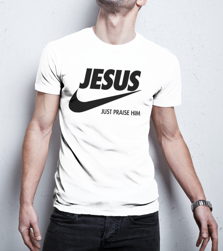 Jesus Just Praise Him Swoosh T-Shirt
