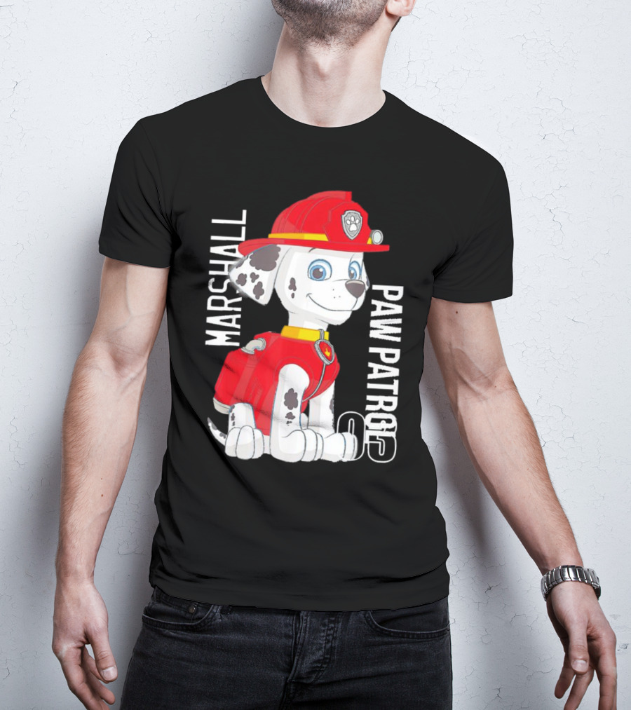 Marshal Paw Patrol Firefighter Pup With Bone Tag T-Shirt