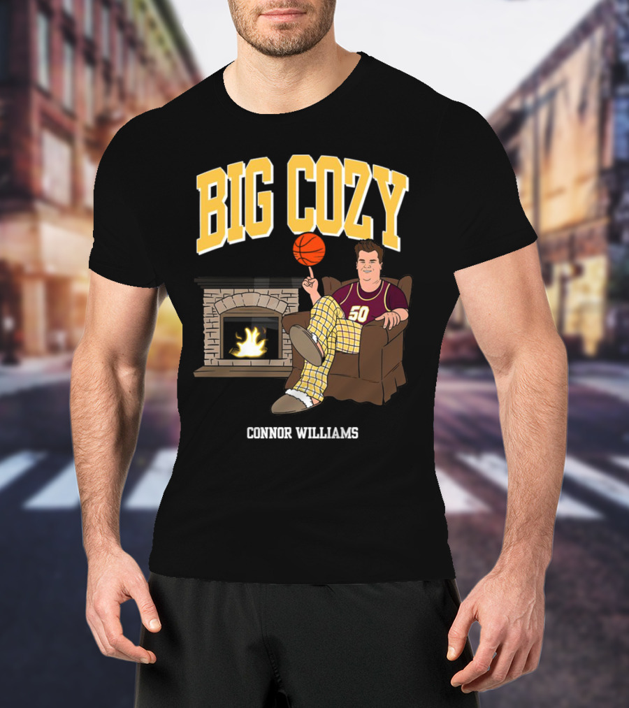 Connor Williams Big Cozy Basketball By The Fireplace T-Shirt