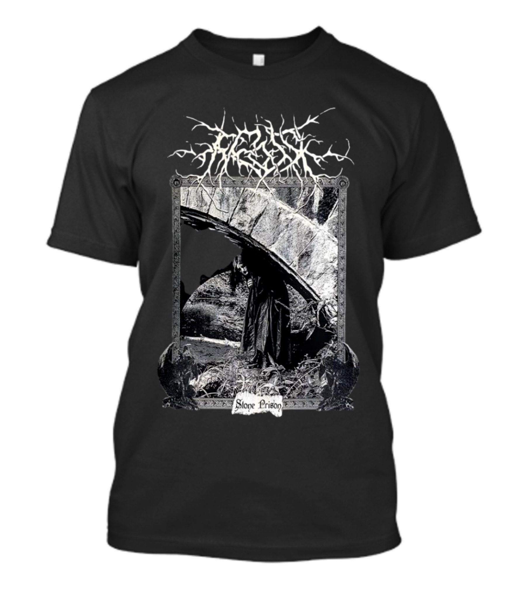 Frosk Stone Prison Gothic Monochrome T-Shirt