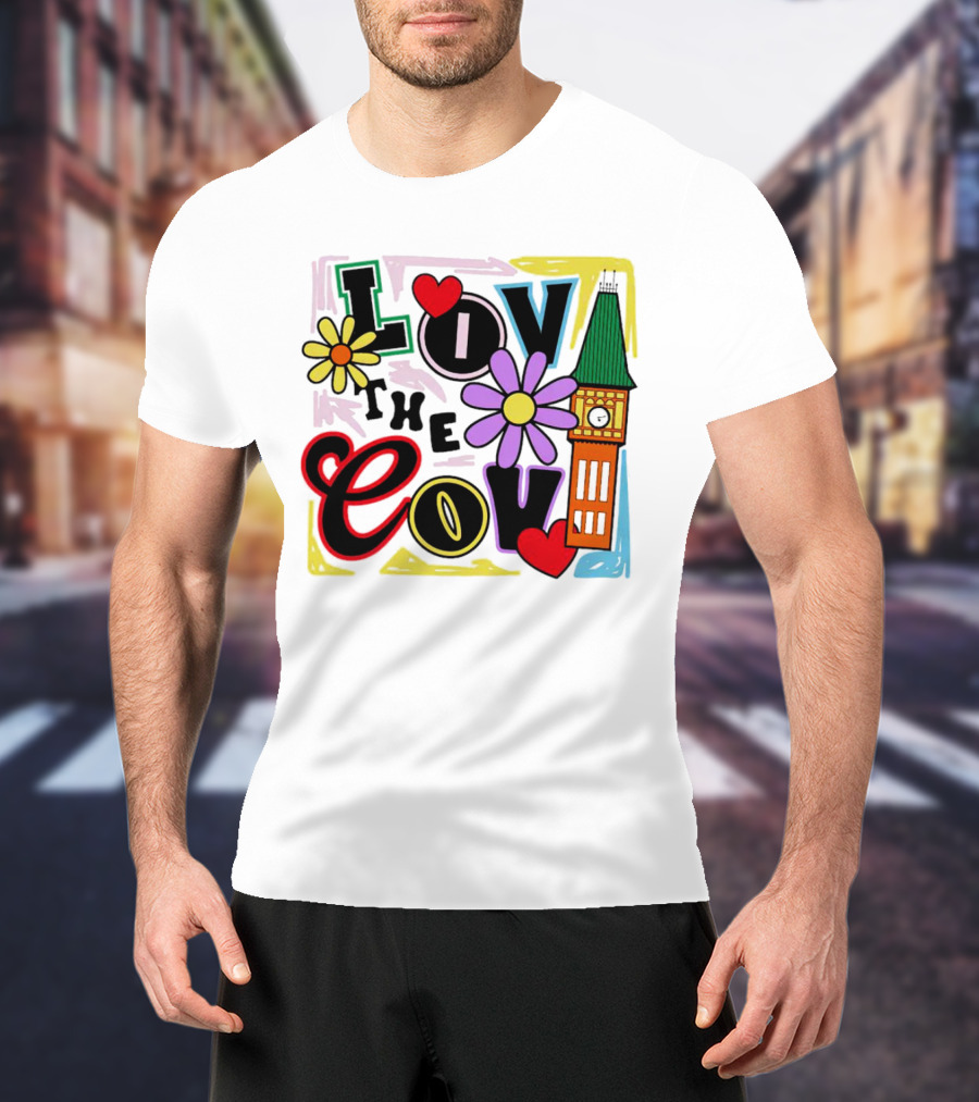 Lov The Cov Big Ben Flowers Hearts T-Shirt