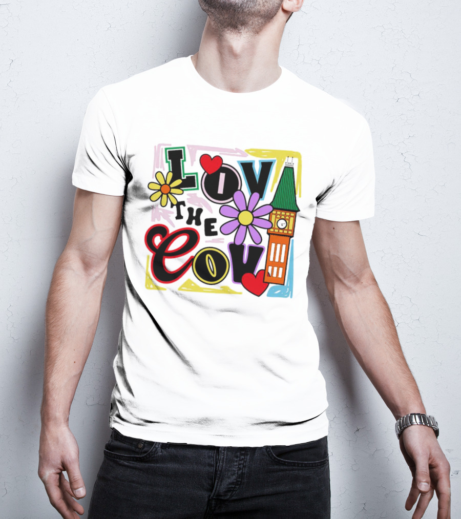 Lov The Cov Big Ben Flowers Hearts T-Shirt