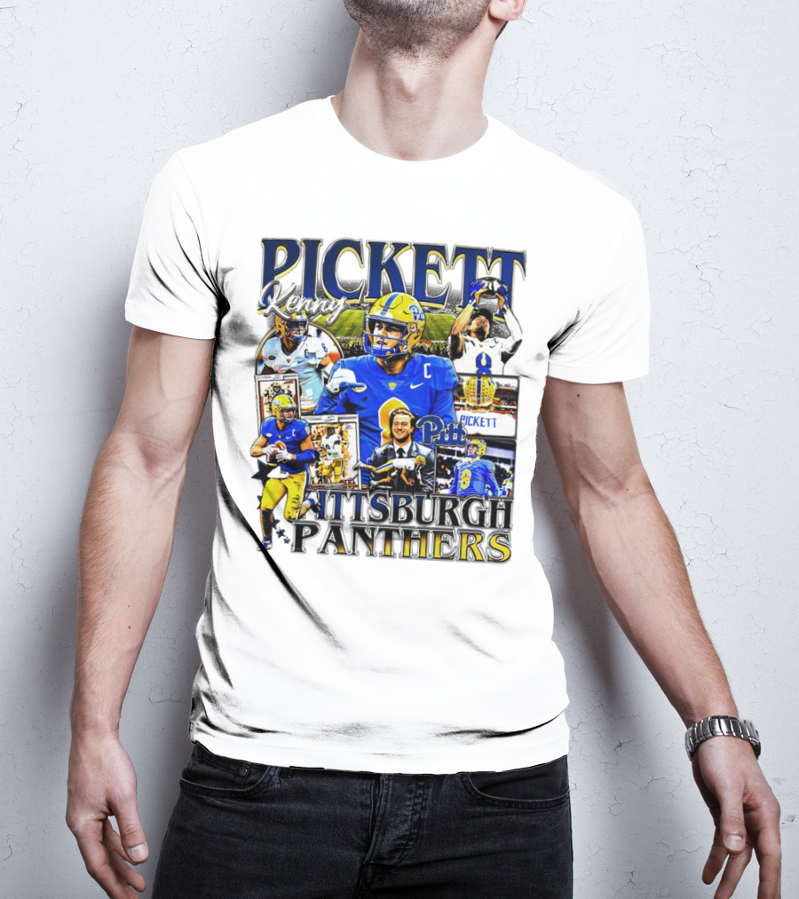 Kenny Pickett Pittsburgh Panthers Football Quarterback Action Collage T-Shirt