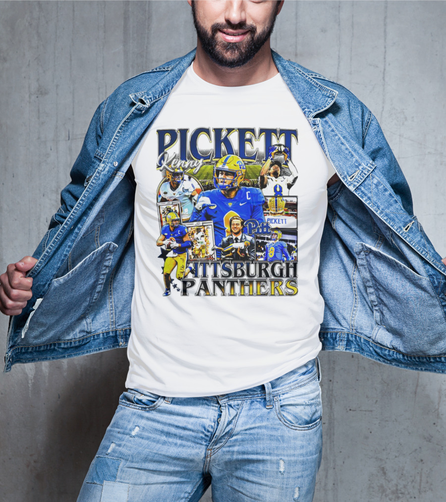 Kenny Pickett Pittsburgh Panthers Football Quarterback Action Collage T-Shirt